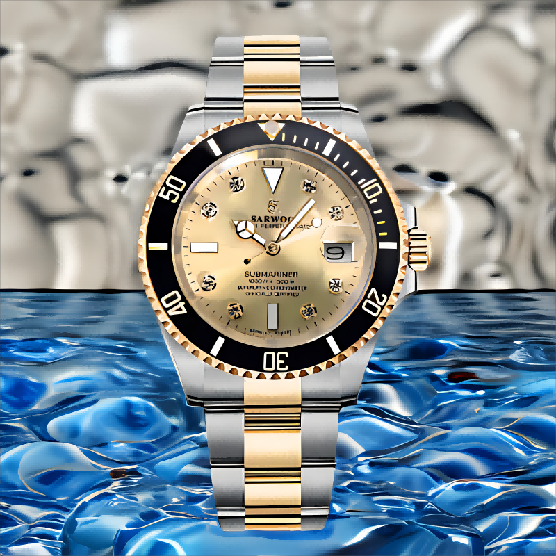 商沃(sarwoo)轻奢全自动机械金表防水 男士腕表潜水航海使者鬼系列 间