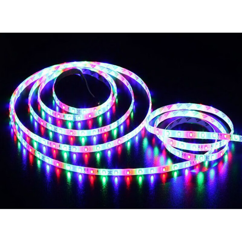 扑哩扑剌12v3528 流水ktv户外彩色灯条24v5050七彩闪光遥控变色led