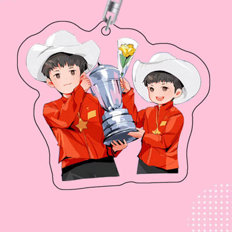 矢向王楚钦周边孙颖莎莎头组合 亚克力双面钥匙扣挂件情侣挂件钥匙扣