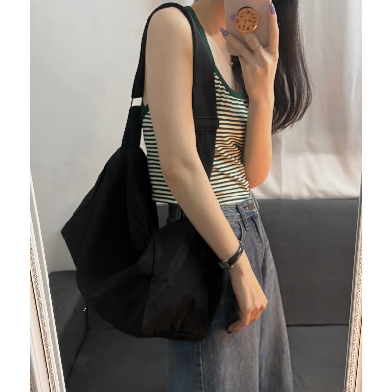 帕米琪（PAMIQI）日韩单肩斜挎包女女神节运动包包男女健身包港风百搭休闲挎包 小号(店长推荐)