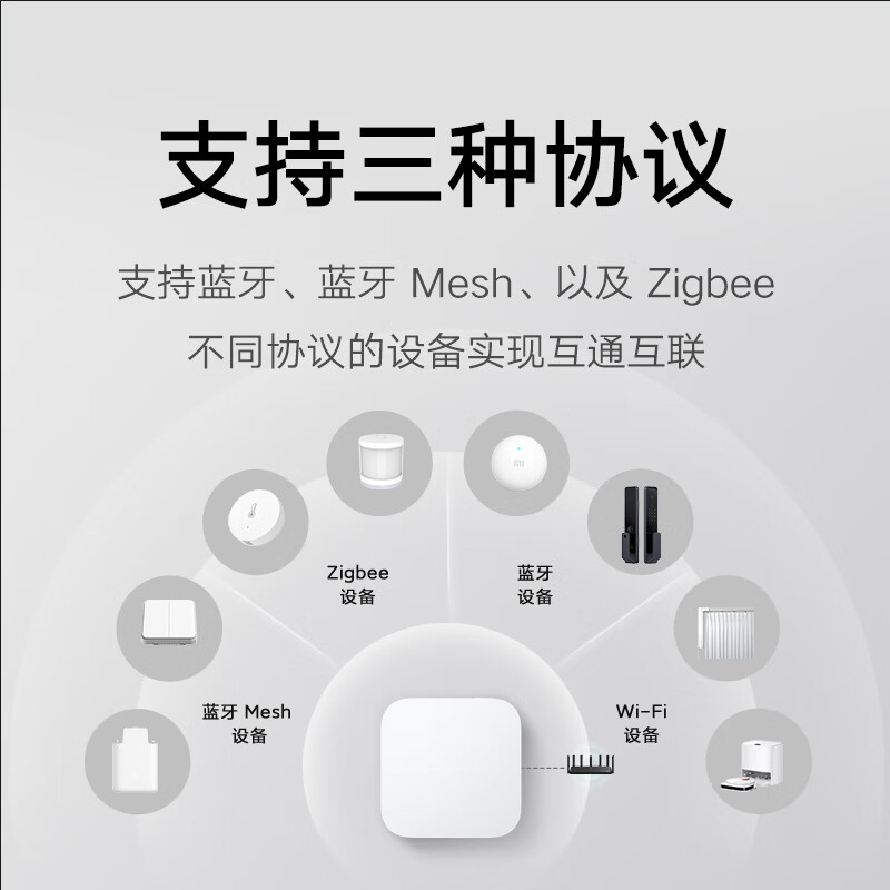 米家小米智能多模网关2双频WiFi支持蓝牙MESH Zigbee协议 有线网口直连智能家居联动 小米智能多模网关2