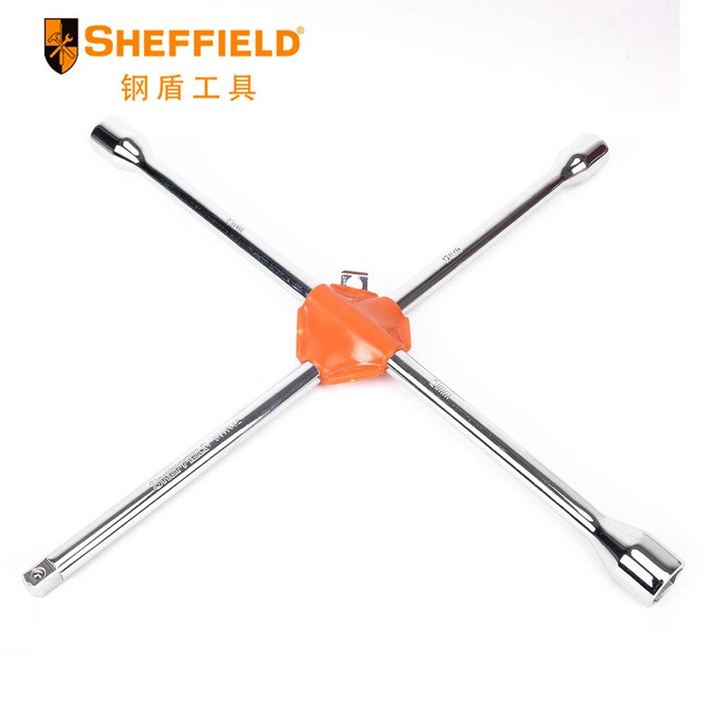 钢盾十字轮胎扳手汽车扳手 十字套筒扳手十字拆轮胎工具轮胎扳手 18寸