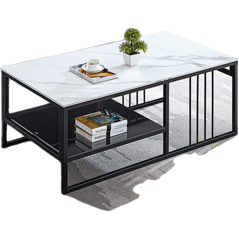 名驿茶几办公室泡茶带电磁炉烧水壶套装一体岩板功夫茶桌茶台简约现代 雪山白1.3*0.7不带茶具(三色可选)