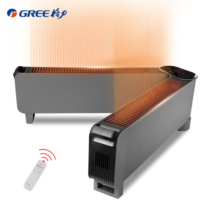 格力（GREE）家用智能遥控移动地暖电暖气电暖器 防烫IPX4防水踢脚线取暖器暖风机 NDJD-X6021B