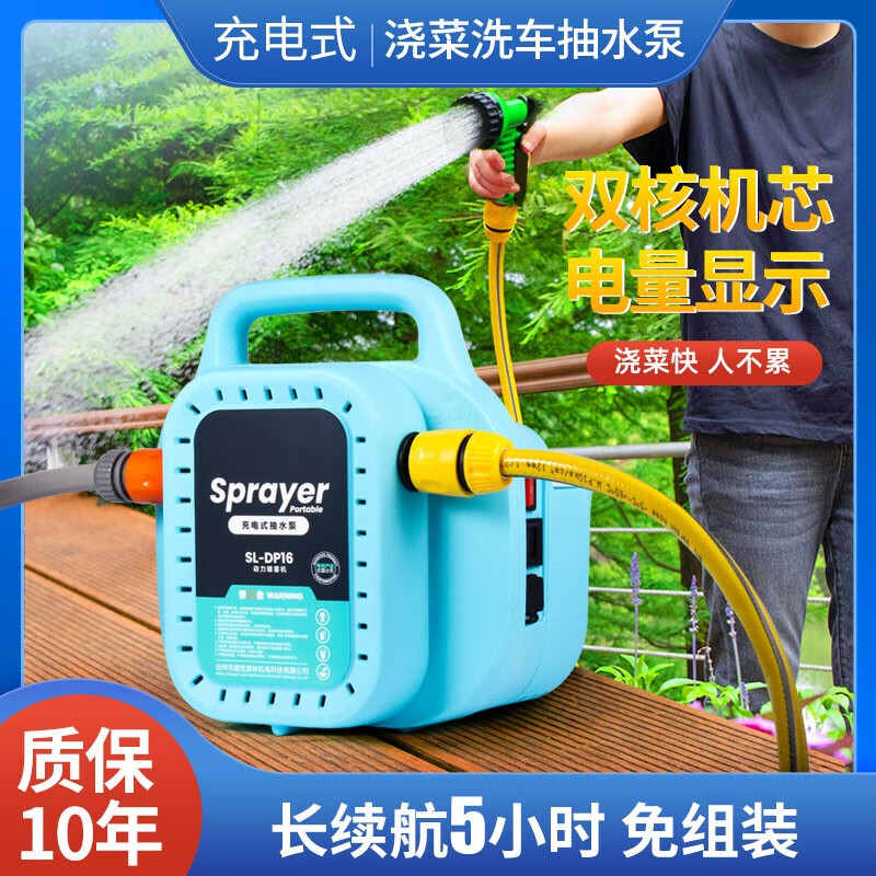 栗好嘉12v充电式自吸抽水泵小型抽水机农用灌溉机家用浇菜神器浇水机