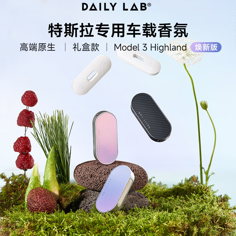 DAILY LAB车载香薰汽车香水model3焕新版车内高档香氛特斯拉适用modelY 柑橘想泡茶【茶果香】碳纤灰
