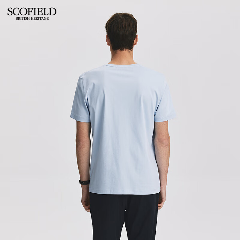 Scofield男士24年夏季新款长绒棉印花圆领舒适短袖全棉休闲T恤 浅灰色 M (170)