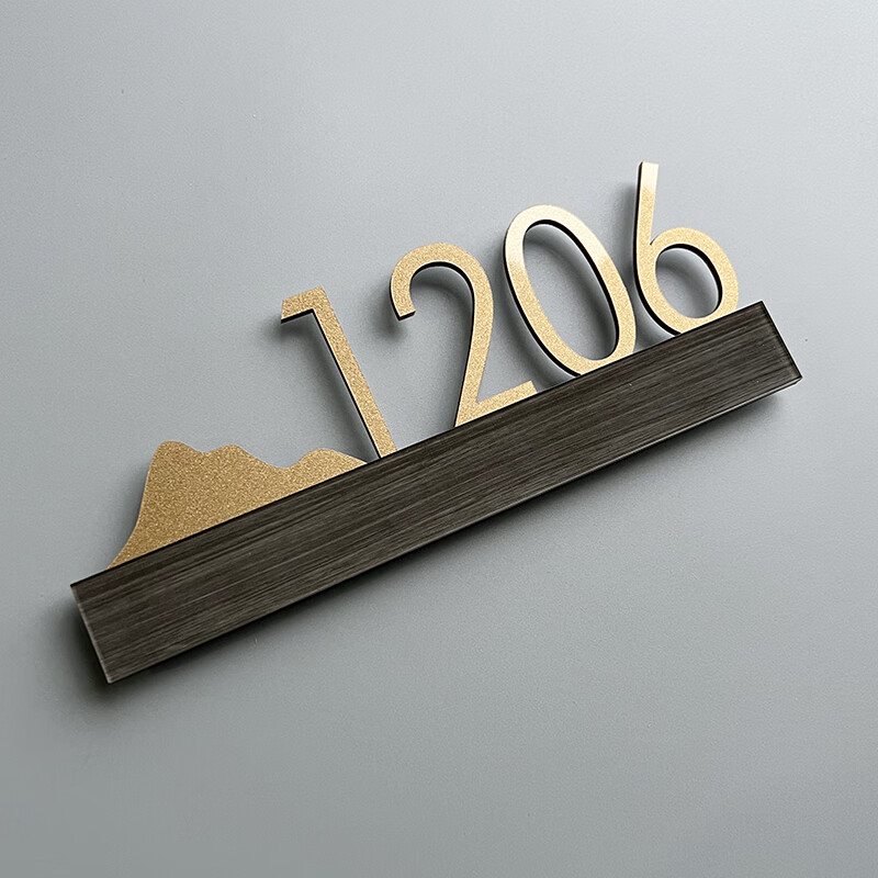 门牌号家用入户门灰色门牌定制订制压克力号码牌标志设计轻奢创意