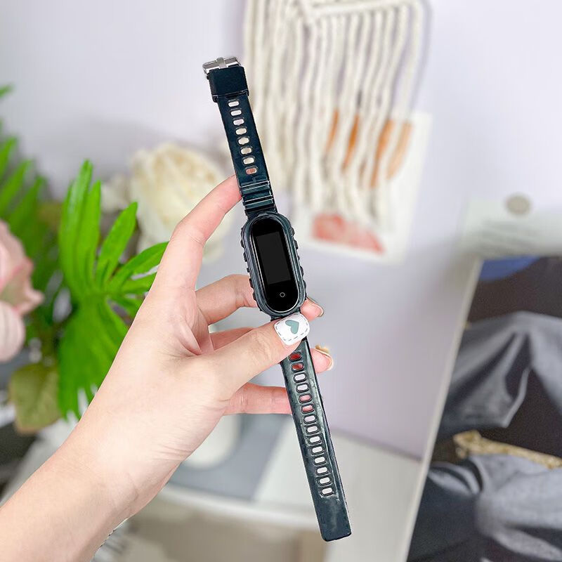 适用小米手环3/4腕带nfc版运动小米手环表带硅胶装甲风潮流男女 小米3