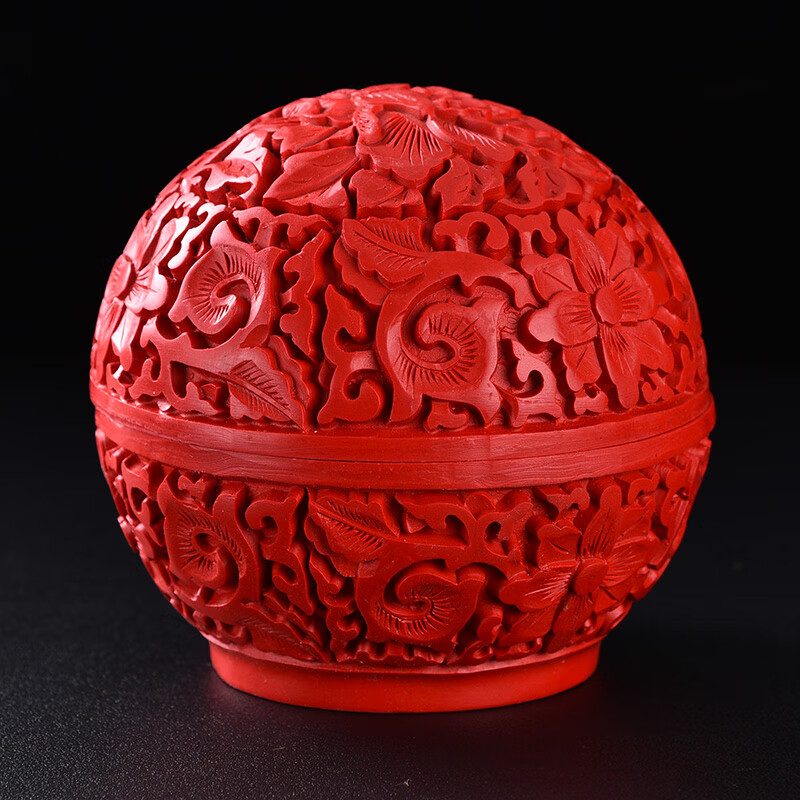 云漫卿扬州漆器摆件扬州漆器雕漆球盒女首饰盒生日结婚办公商务礼品