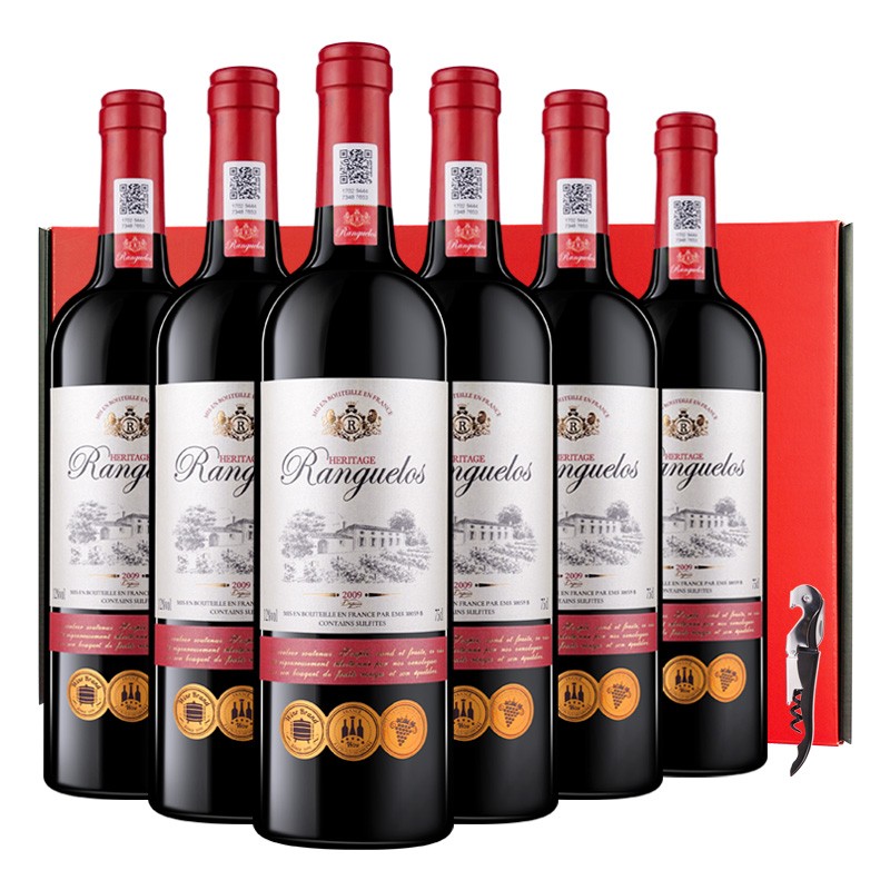 法国原瓶进口红酒 朗克鲁干红葡萄酒750ml*6六支整箱装