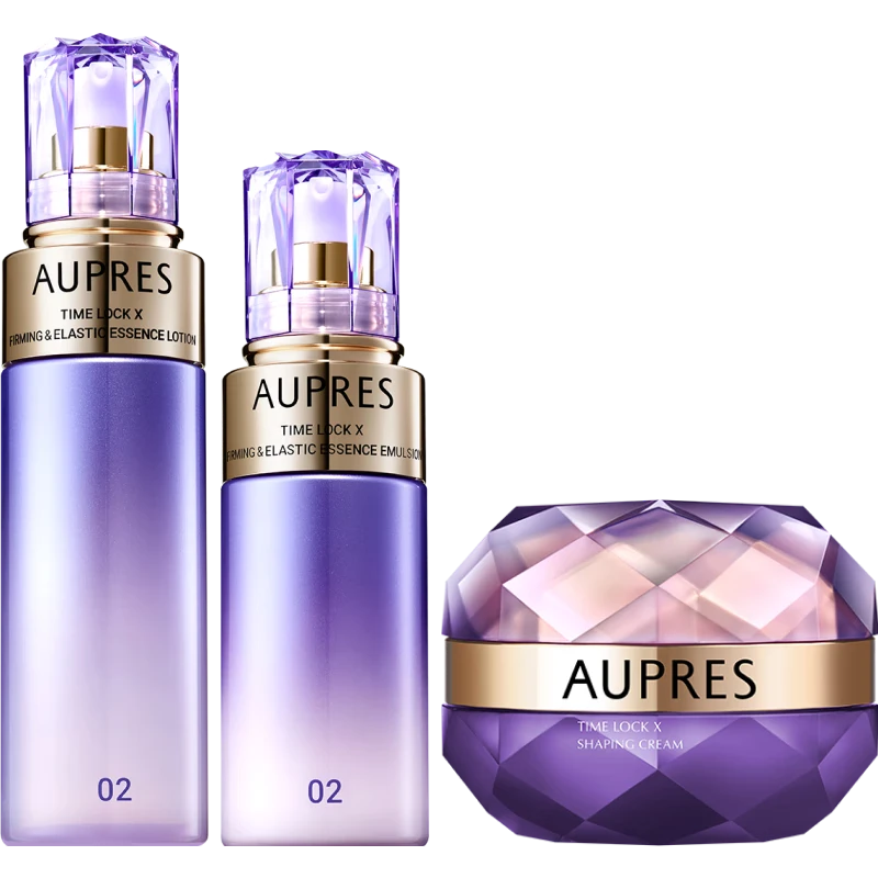 欧珀莱(AUPRES)【七夕礼物】时光锁紧致弹润精华水乳面霜套装 补水紧致提拉 滋润型水乳+紧肤霜50g 3件套