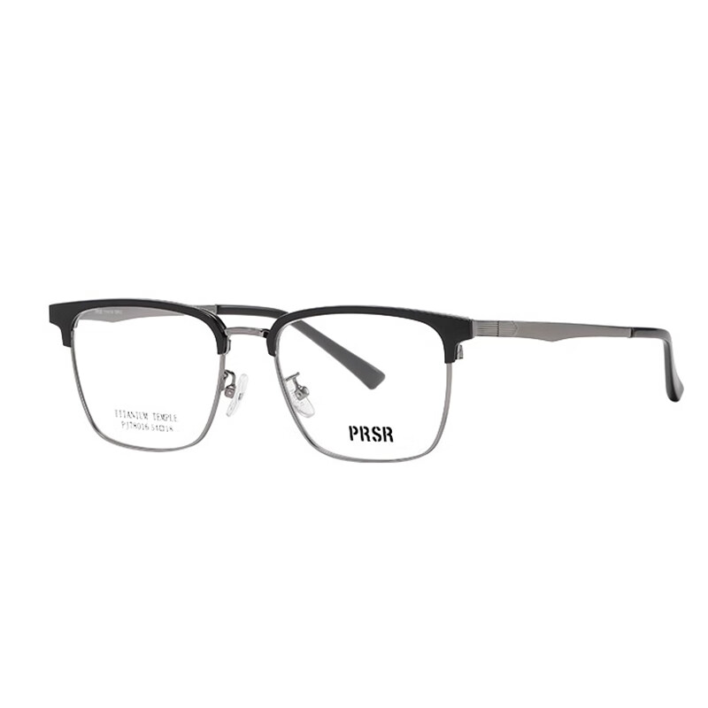 帕莎2024曾舜晞新品眉线框钛合金可配防蓝光近视中性眼镜半框PJ78016 -3亮黑 单镜架