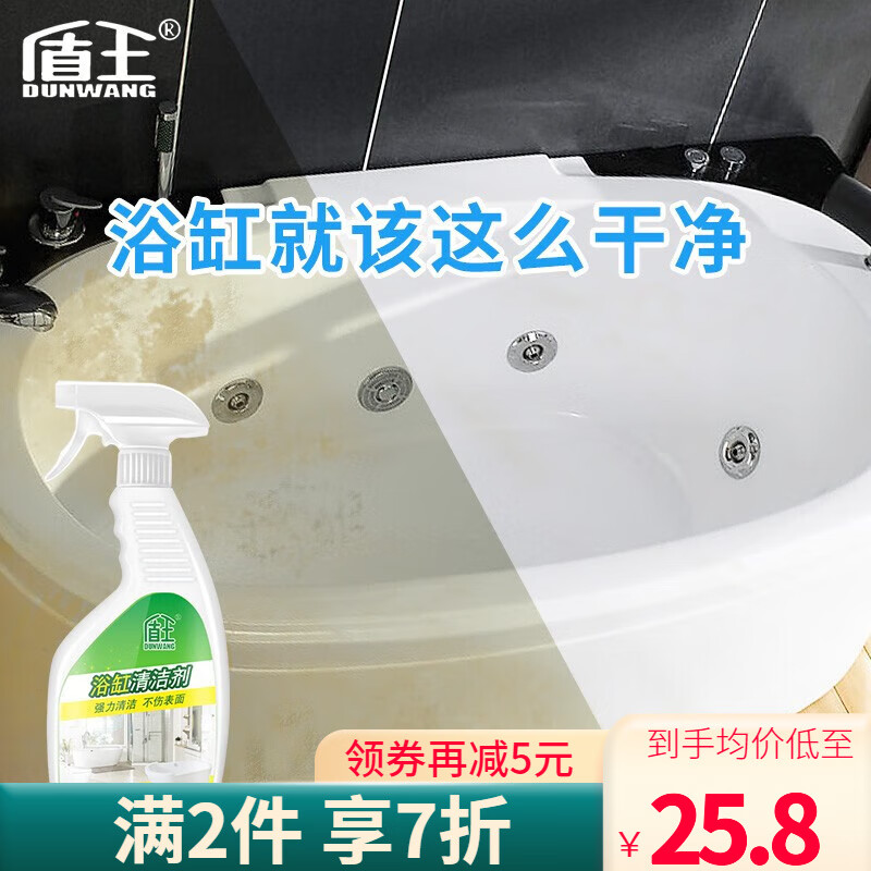 盾王 浴缸清洁剂 强力去污卫生间卫浴淋浴房马桶洗手盆除水垢浴室玻璃