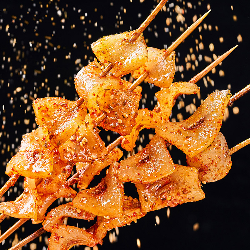 猪皮串烧烤铁板猪脆皮串500g/20串油炸烧烤调理食材