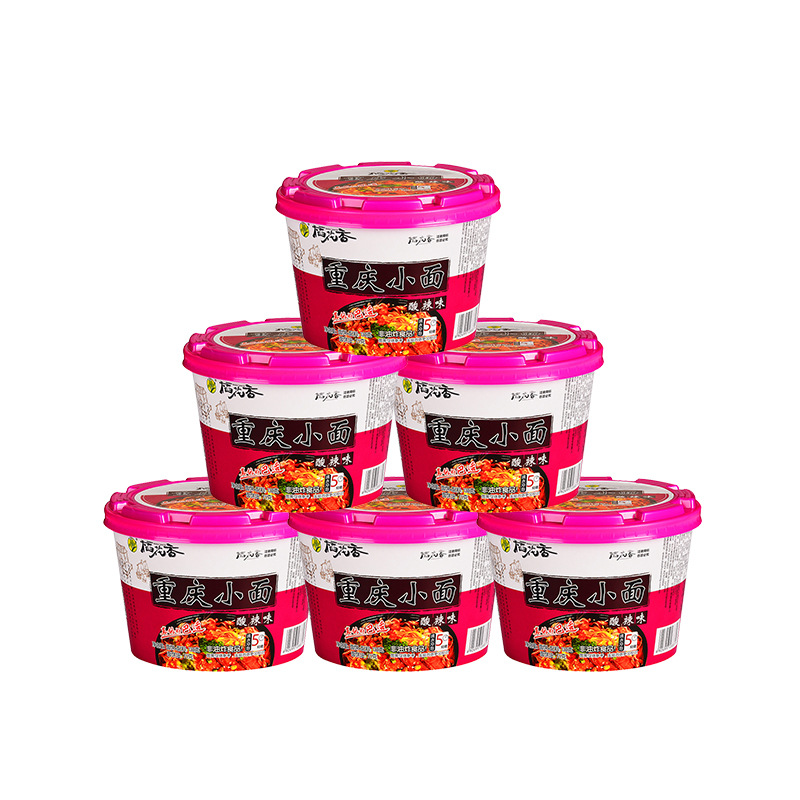 稻花香重庆小面酸辣味方便面速食泡面整箱6桶装 酸辣味 6桶装