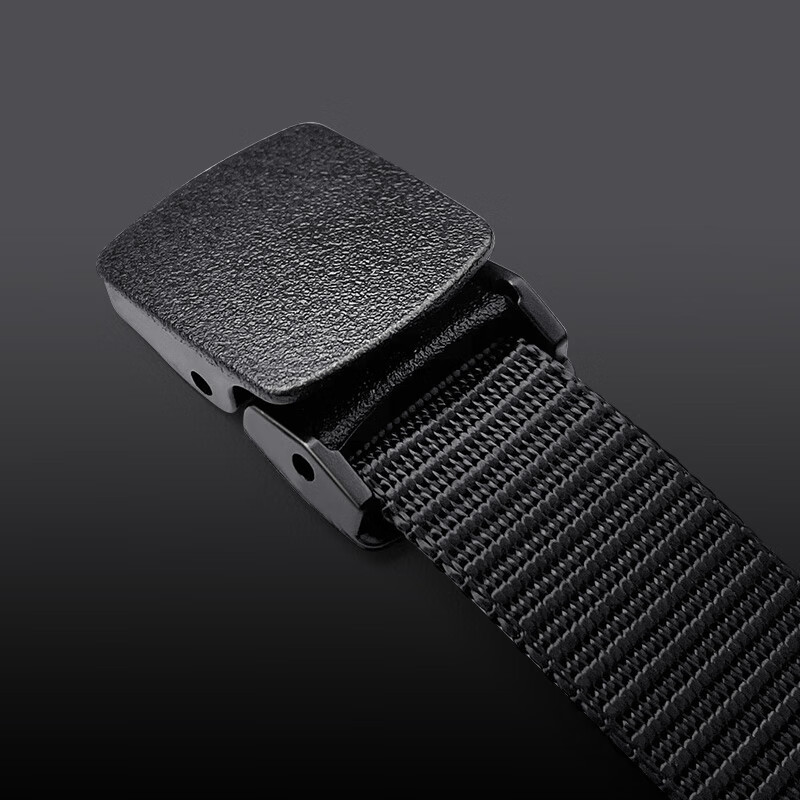 歌带盾宽度2.5厘米百搭编织平滑扣腰带男士潮流透气简约皮带中青年腰带 黑色 120cm