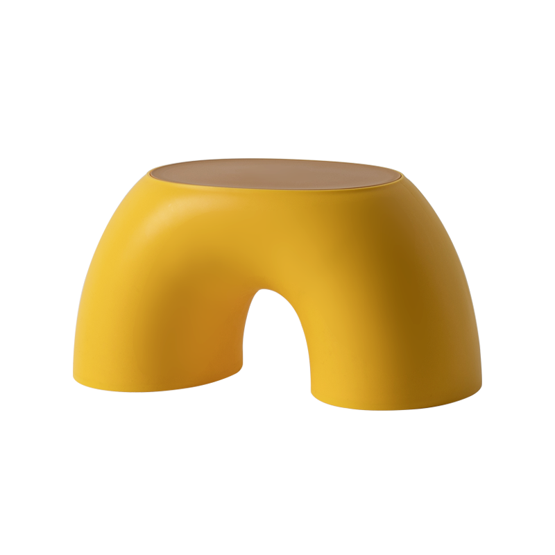 好尔塑料凳子家用加厚小矮凳北欧简约网红创意可爱客厅圆板凳黄色