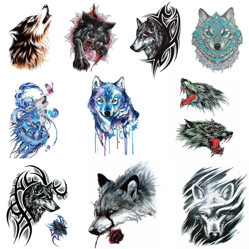 狼头覆盖纹身图案大全图片