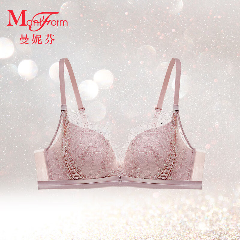曼妮芬【朱珠同款】曼妮芬女無鋼圈聚攏內(nèi)衣性感文胸軟支撐胸罩