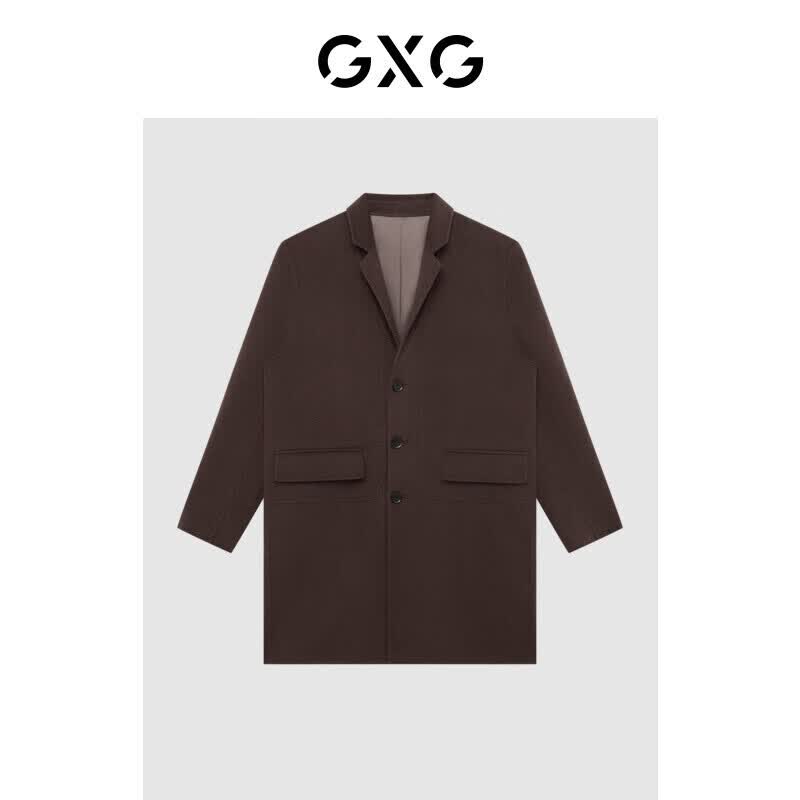 GXG男装【生活系列】21年冬季新款商场同款棋盘格系列棕色大衣轻商务 棕色 185/XXL怎么样,好用不?