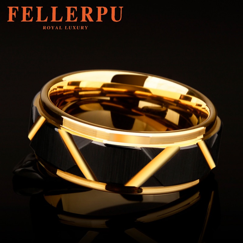 菲乐普品牌钨金戒指男潮简约个性食指单身贵族宽戒子嘻哈指环尾戒生日