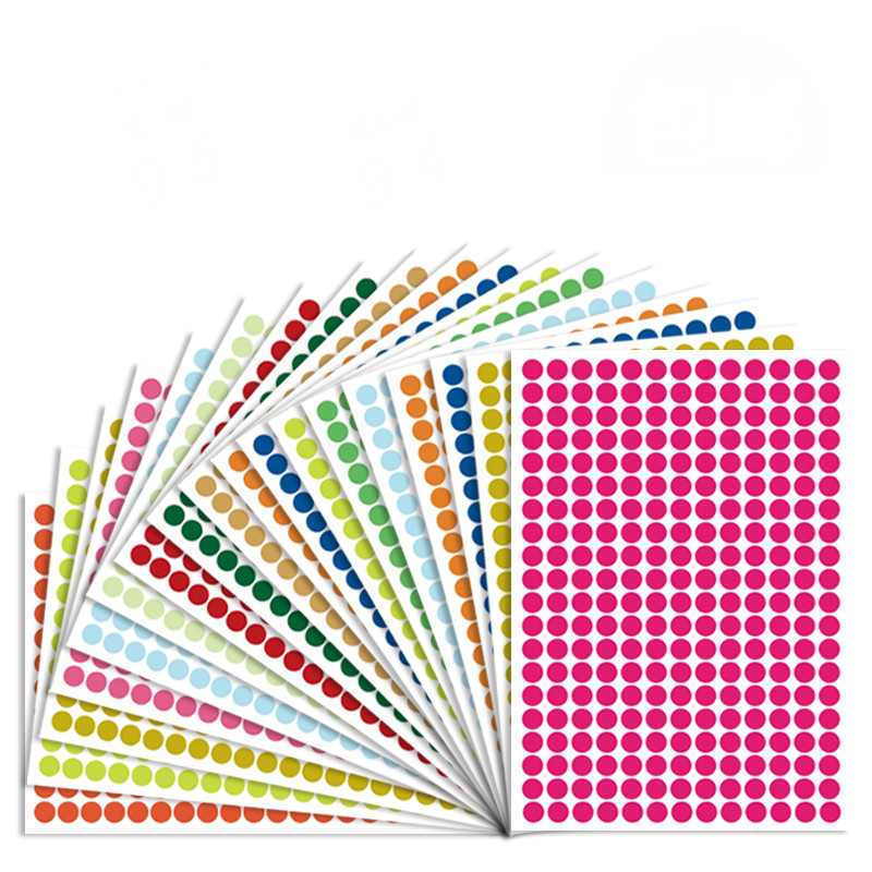 贴4小号圆点4手写不干胶圆形靶点销控贴黄色波点贴纸空白相继彩色标
