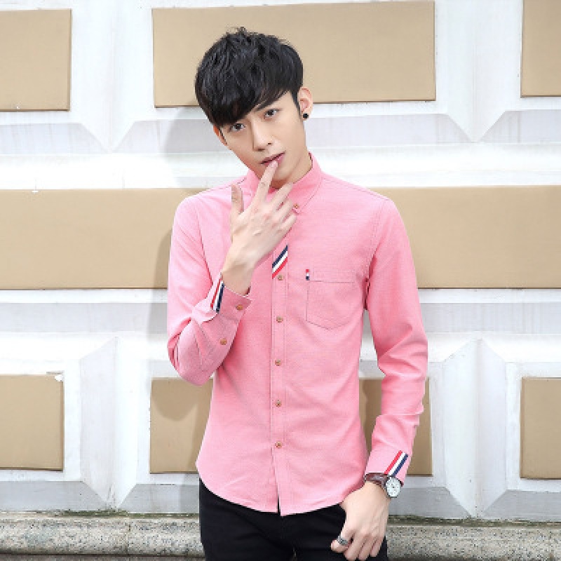 衬衣西瓜纯色学生寸衫打底商务修身衬衫