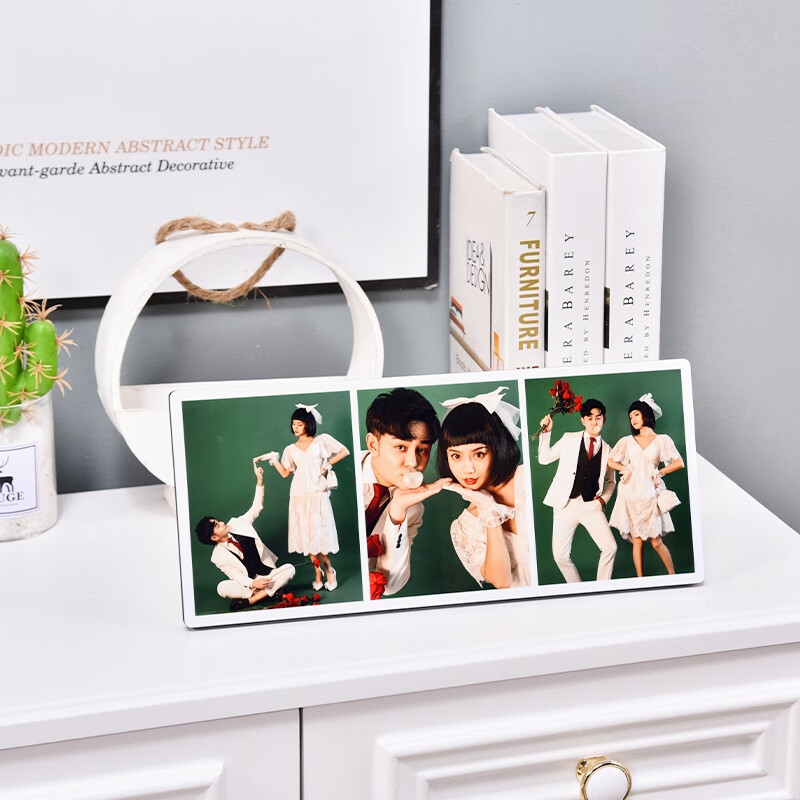 山头林村晶瓷相框定制加照片 大韩水晶组合照片定制桌面摆台宫格韩版