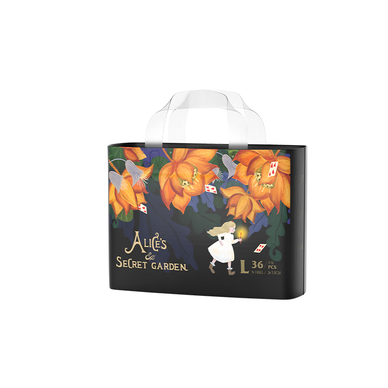 bebetour爱丽丝奇缘拉拉裤 L36片（9-14kg）尿不湿成长裤奢柔舒适定点下渗