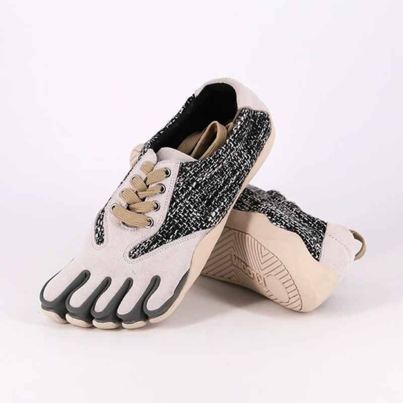 悦美初五趾鞋男防滑深蹲训练鞋健身运动鞋户外攀岩鞋赤足分趾鞋 米