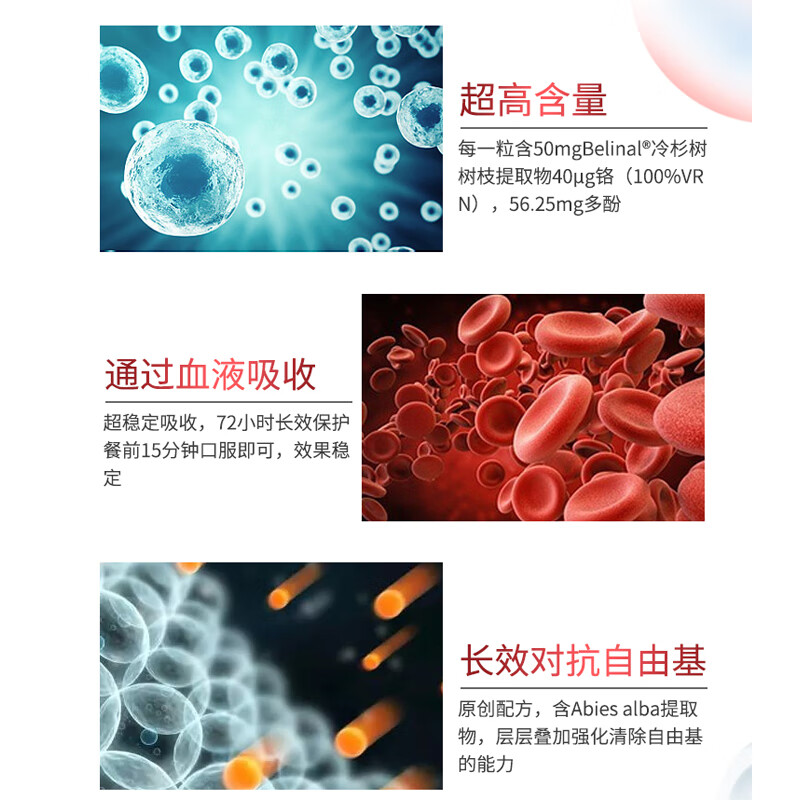 DIGAPLUS西班牙抗糖灵口服胰岛吡啶甲酸铬降高血糖平衡片糖尿病中老年调节 3盒周期装【糖值稳定不跳高】