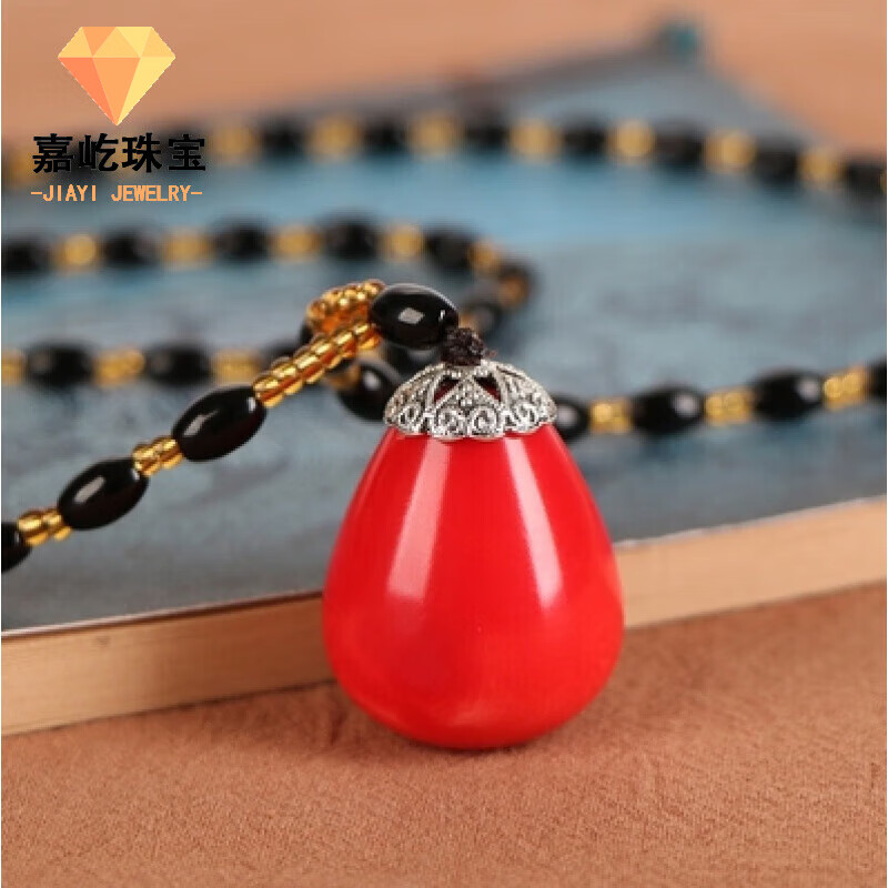 嘉屹 佛心果吊坠原籽老释迦菩提金包玉菩提彩色毛衣链链空心菩提 佛果