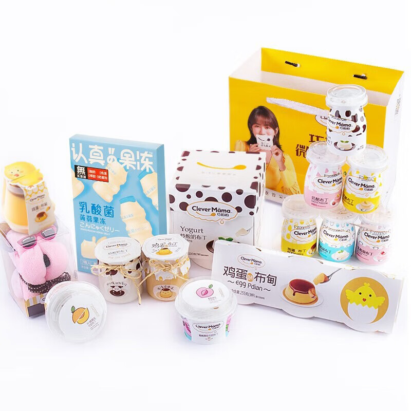 巧妈妈【布丁零食大礼包】巧妈妈布丁多口味混合2264g 儿童零食生日