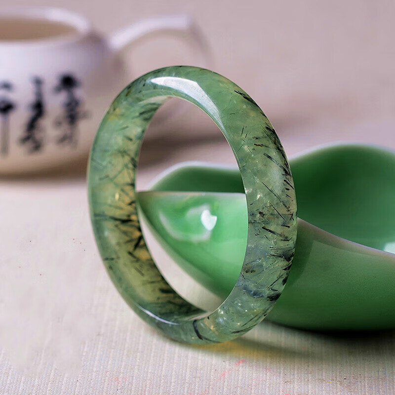 gmay天然稀有宝石葡萄石手镯 时尚清新水晶手镯比粉晶手镯更清新 圈口