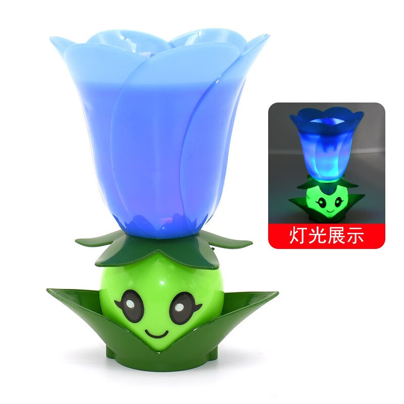 植物大战僵尸轩力玩具声光版单个手办公仔模型可发射对战玩具 月亮花