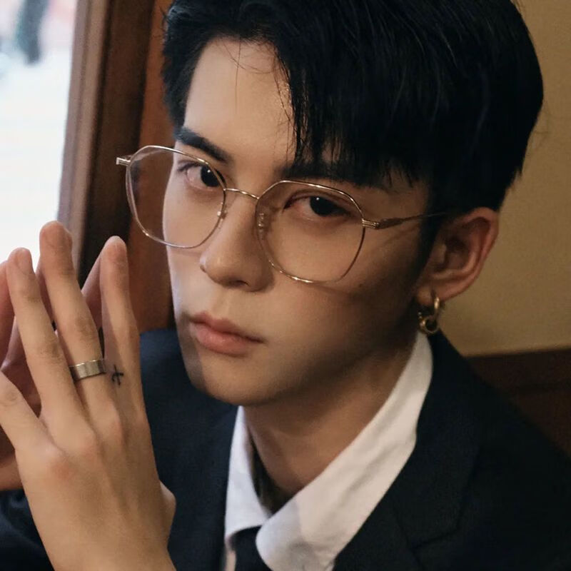 翰鸥斐防蓝光眼镜 大框 脸大防蓝光近视眼镜男款帅气潮流韩版大框平光