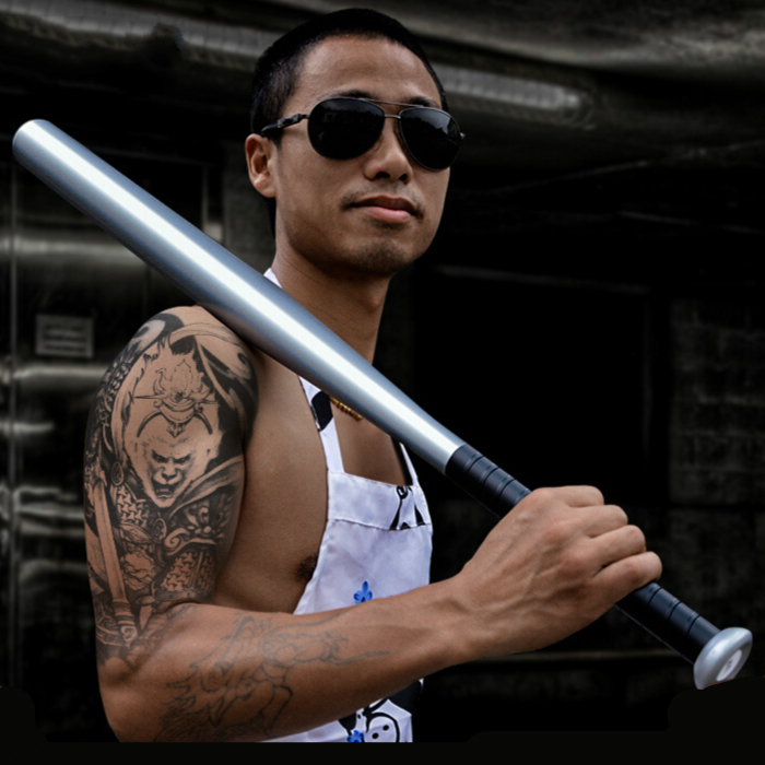 棒球棒 合金钢棒球杆车载防身棒球棍加硬加粗防卫派尼美特 32寸银灰/81.3厘米/+棍套