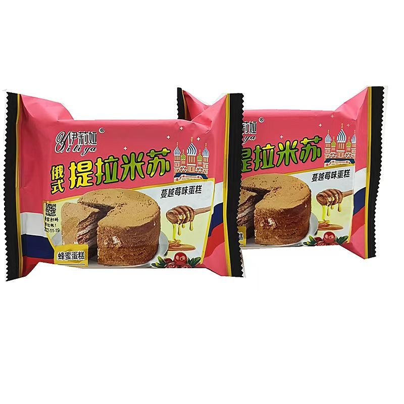 食懷伊莉婭提拉米蘇俄式風(fēng)味愛(ài)的味道蜂蜜味蛋糕早餐點(diǎn)心糕點(diǎn) 伊莉婭提拉米蘇(蔓越莓味) 1斤