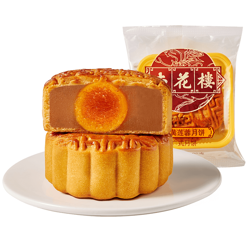 杏花樓中華老字號玫瑰豆沙廣式月餅100g*10只裝 上海特產(chǎn)傳統(tǒng)糕點點心 【永恒經(jīng)典】蛋黃蓮蓉100g*10