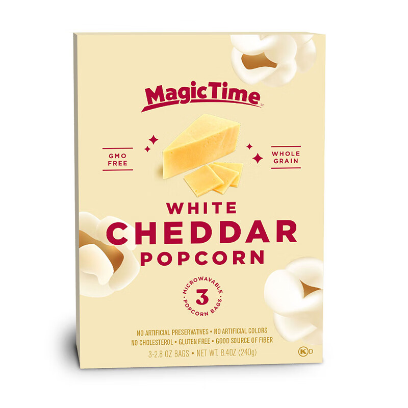 魔法時光magic time白切達奶酪味玉米爆米花零食小吃微波咸味好吃健康代餐 白切達奶酪味微波爆米花(咸味)