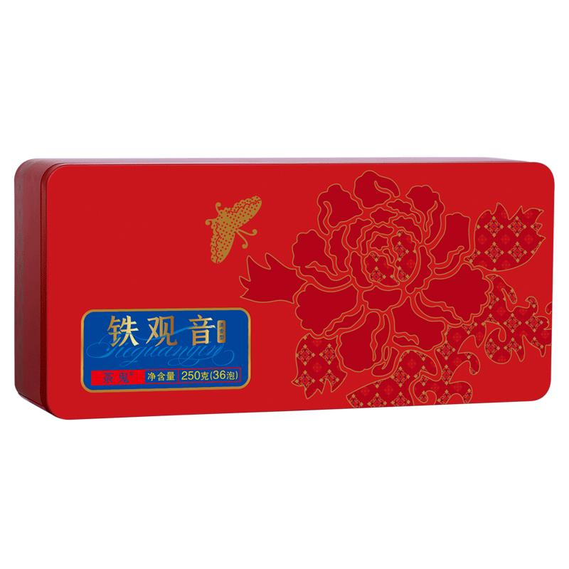 日春茶业 茶叶 乌龙茶 清香型铁观音茶鬼铁观音红罐礼盒装250g