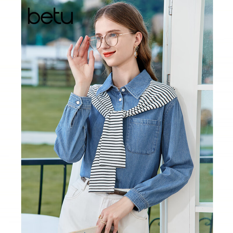 ��ͼbetu ��ʽ����ϴˮţ�г���Ů 2308T44 ţ��ɫ M 90.9Ԫ