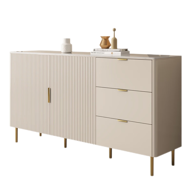 快乐之源 现代简约餐边柜轻奢岩板一体靠墙北欧厨房柜餐厅收纳储物柜 1.2米餐边柜