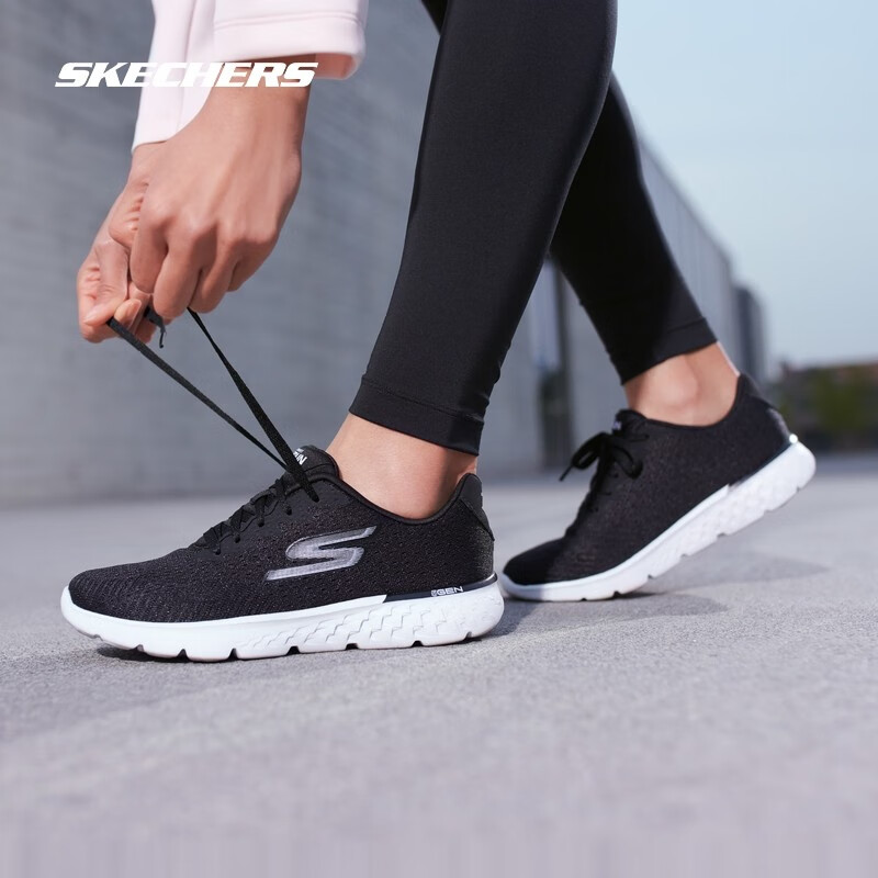 skechers斯凯奇官方情侣款透气缓震轻便跑步鞋绑带休闲运动鞋 14804