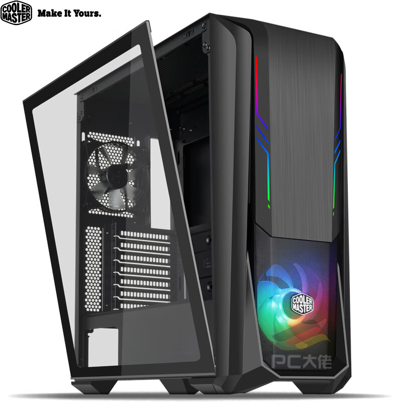 酷冷至尊 毁灭者500 atx 中塔式台式机电脑机箱标配argb风扇 支持360