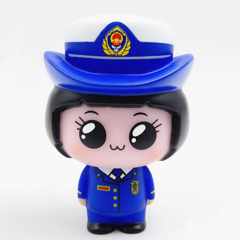 车内摆件警察公仔玩具饰品交警玩偶女警生日礼物车载摆件t警可爱模型