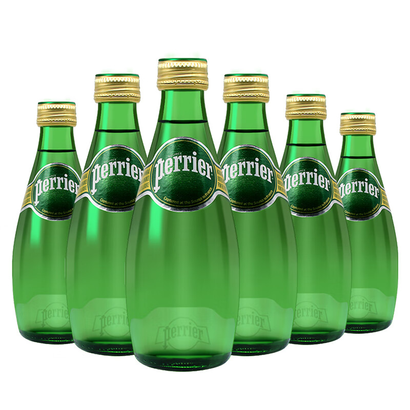 巴黎水(perrier) 充气天然矿泉水 法国进口果味气泡水 330ml 6瓶 1箱