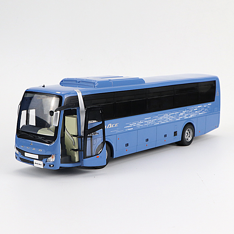 原厂长途大巴车模型1/43三菱扶桑fuso合金静态模型公交车旅游双层客车