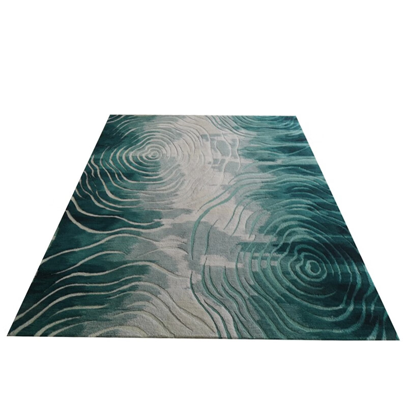 海马地毯 现代简约 水波纹 客厅书房地毯 新西兰羊毛手工地毯hm-6326
